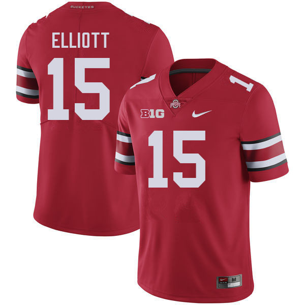 #15 Ezekiel Elliott Ohio State Buckeyes Jerseys Football Stitched-Red